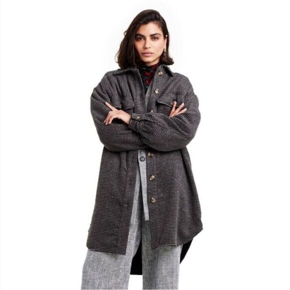 Rachel Comey x Target • Women's Checkered Oversized Shirt Jacket Dark Gray - Picture 1 of 6